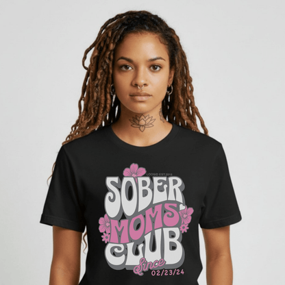 Sober Moms Sober T Shirt close-up view (view 2)