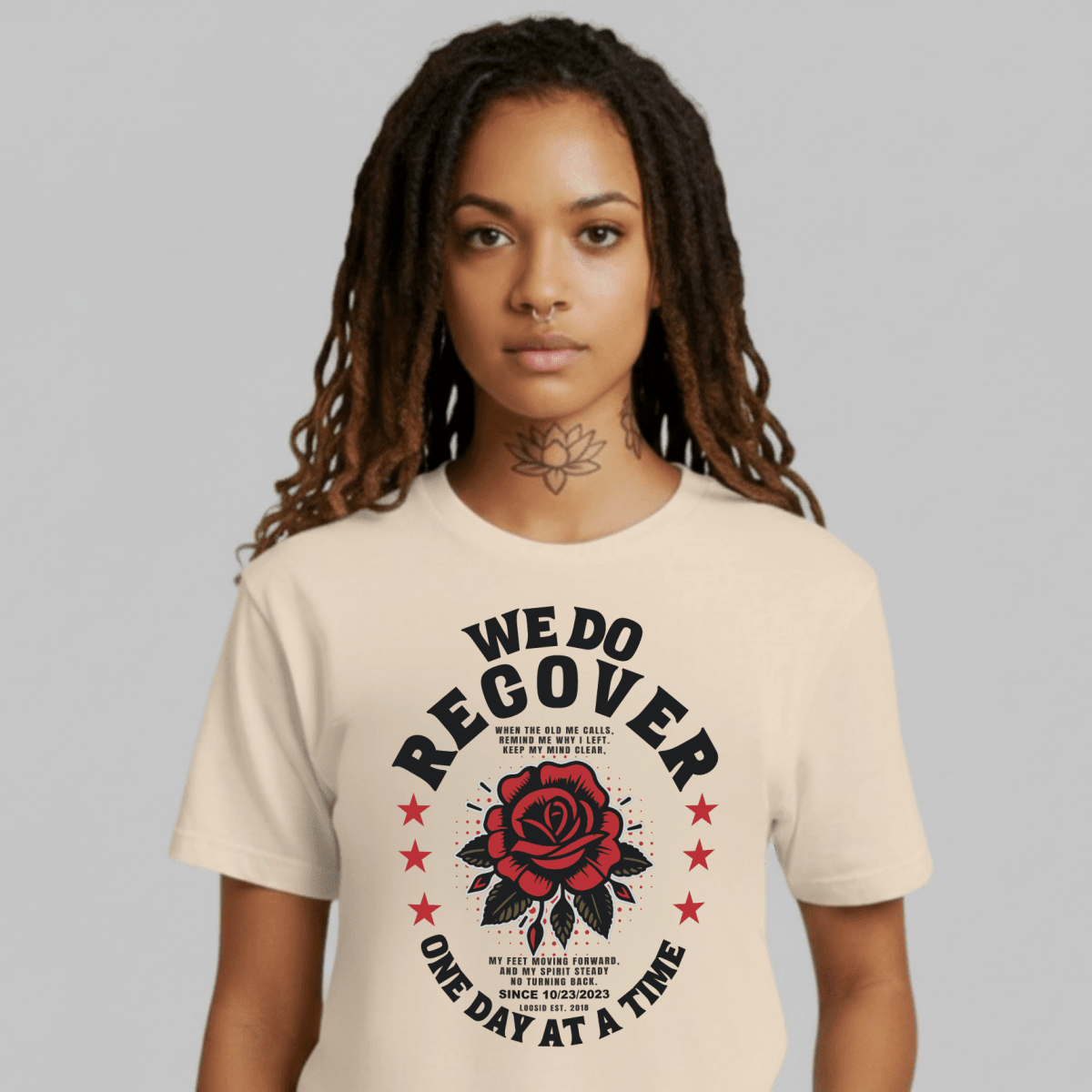 We Do Recover Sober T Shirt lifestyle view (view 15)