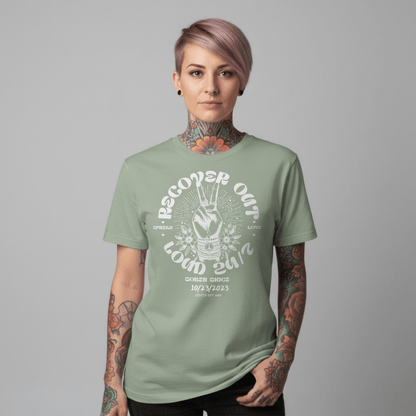 Recover Out Loud Sober T Shirt close-up view (view 22)