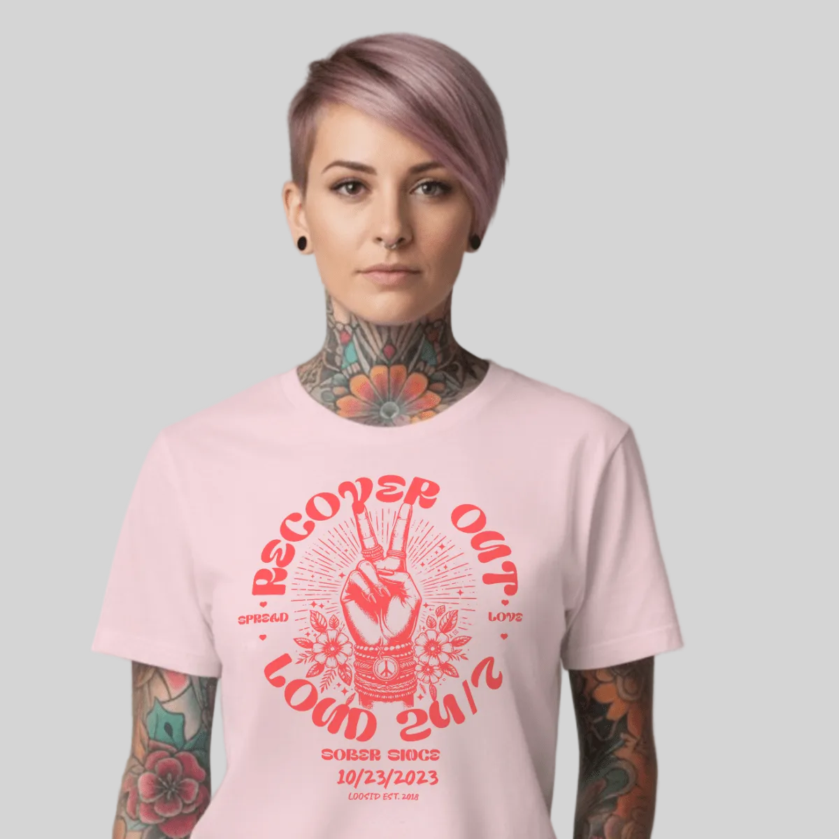 Loosid Recover Out Loud Sober T Shirt featuring the design