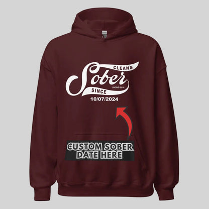 Sober Since Recovery Hoodie fit detail (view 19)