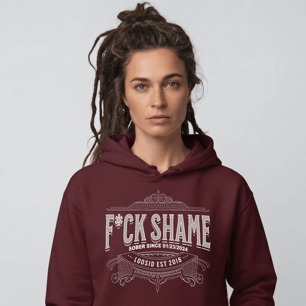 F*ck Shame Recovery Hoodie back view (view 27)