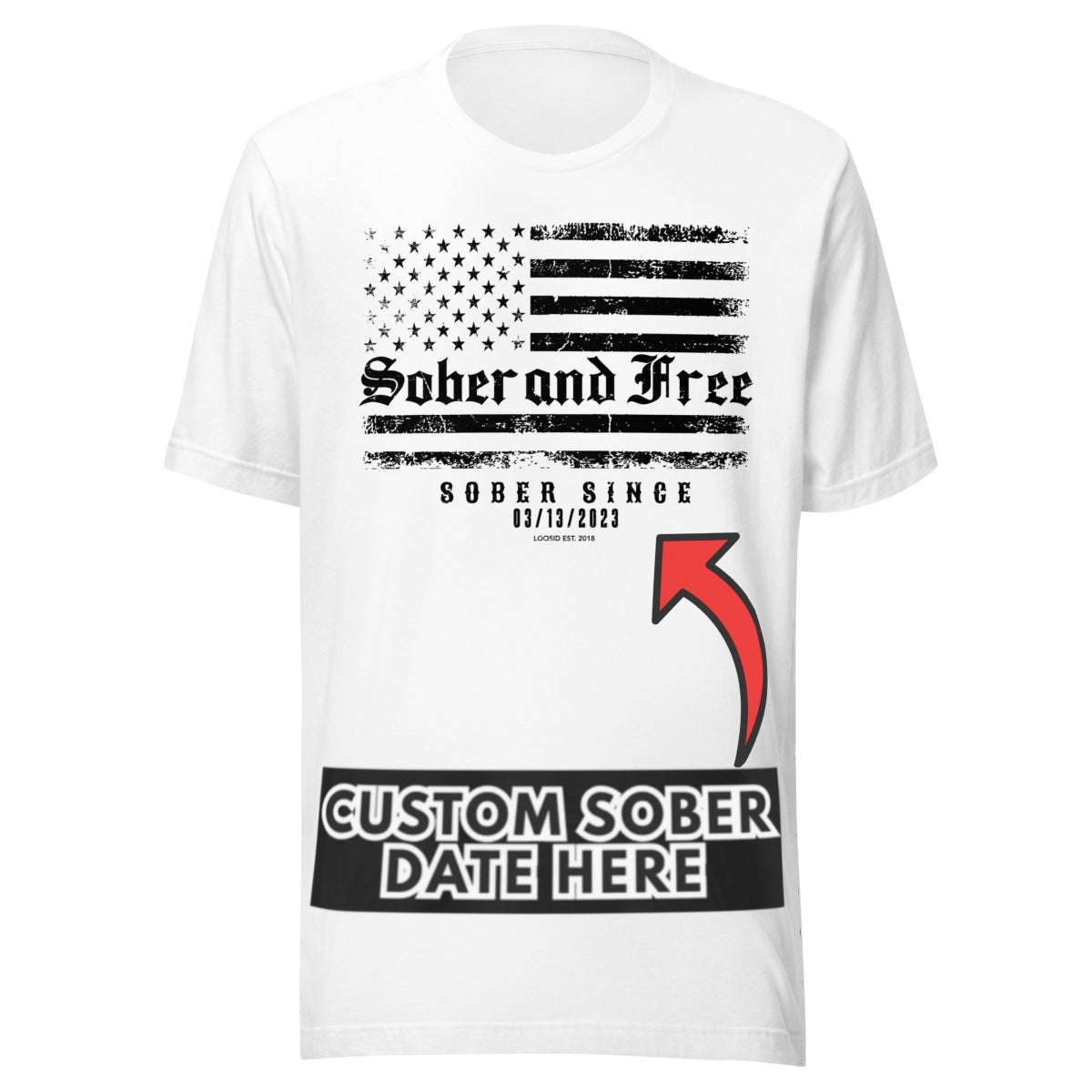 Sober and Free Sober T Shirt packaging detail (view 28)