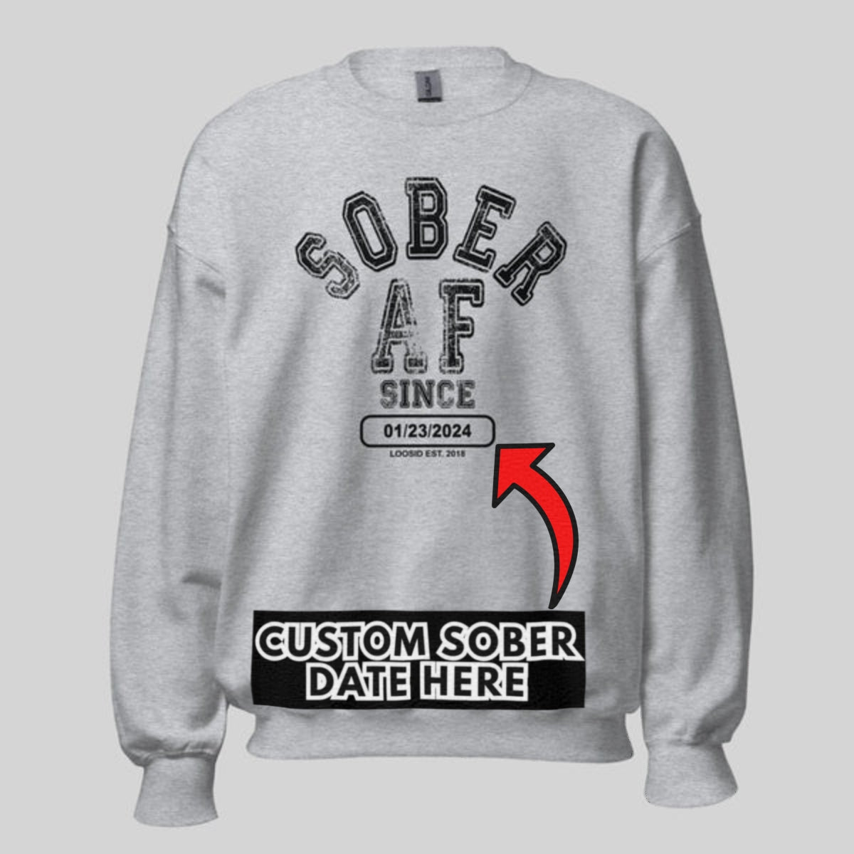 Sobriety Recovery Hoodie graphic detail (view 4)