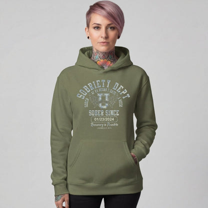 Sobriety Dept Recovery Hoodie close-up view (view 42)