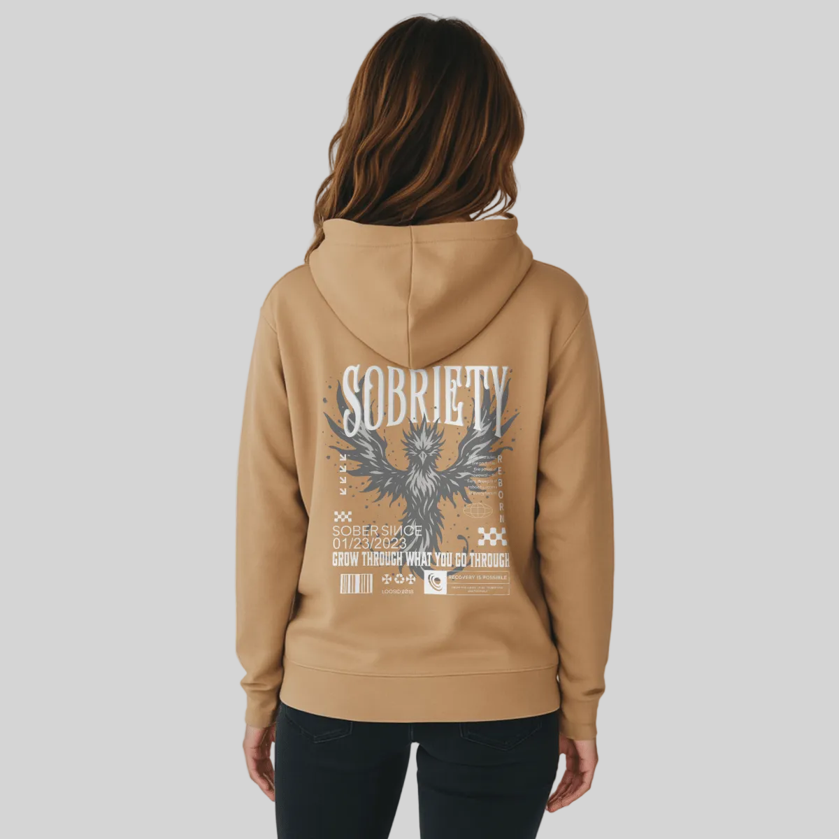 Phoenix Reborn Recovery Hoodie Limited Edition Recovery Hoodie flat lay styled image (view 3)