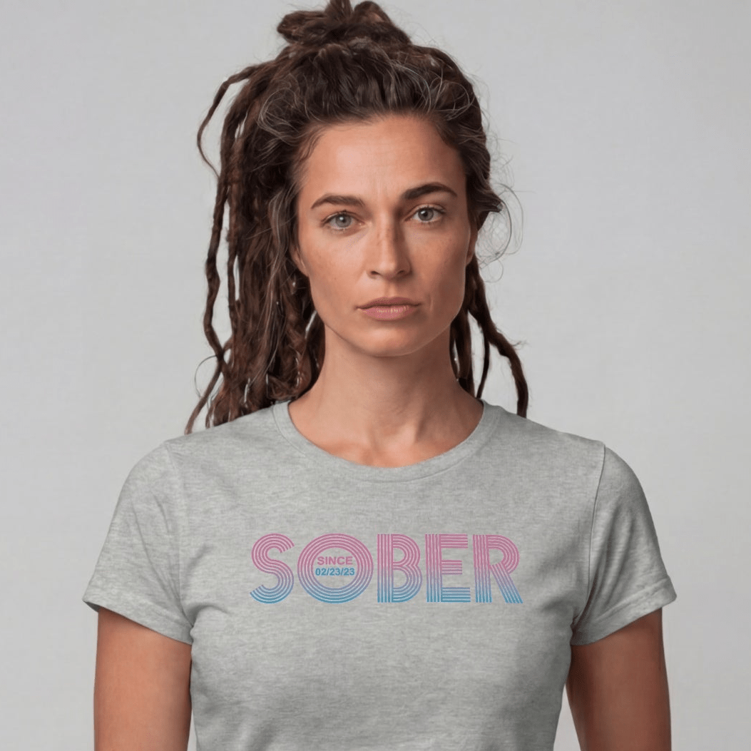 Sober T Shirt | Women's Retro Sober Since Tee