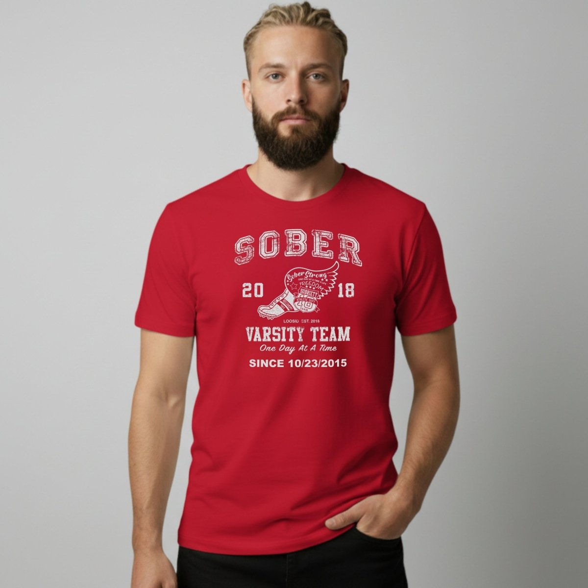 Sober Varsity Sober T Shirt side view (view 16)