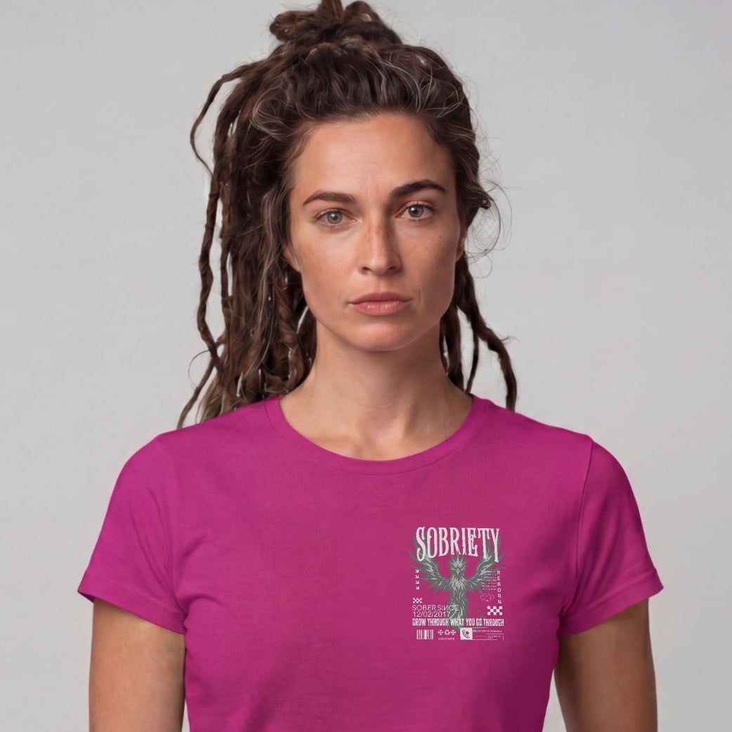 Phoenix Reborn Recovery Limited-Edition Women's T-Shirt with Sobriety Date