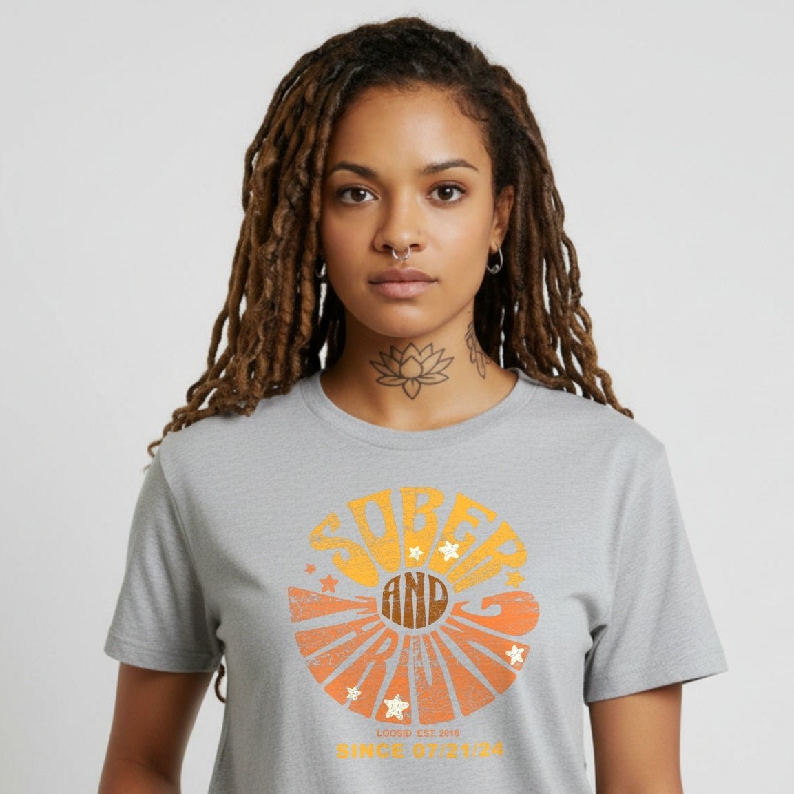 Sober and Thriving Sober T Shirt side view (view 16)
