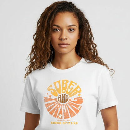 Sober and Thriving Sober T Shirt graphic detail (view 4)