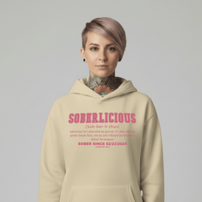 Soberlicious Definition Hoodie w Custom Sobriety Date Recovery Hoodie featuring the design (view 21)