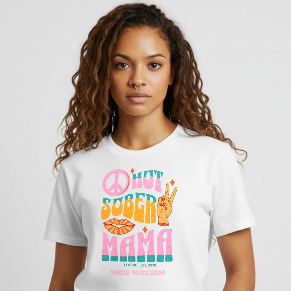 Hot Sober Mama Sober T Shirt graphic detail (view 4)