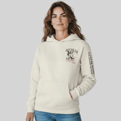Loosid Cream Recover Loudly Hoodie ULTRA Premium Garment Dyed Recovery Hoodie featuring the design