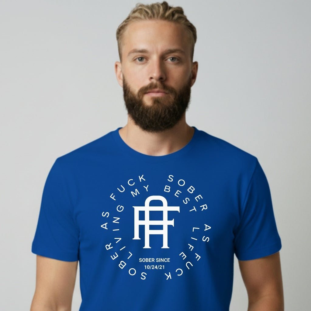 Living My Best Life Sober T Shirt close-up view (view 12)
