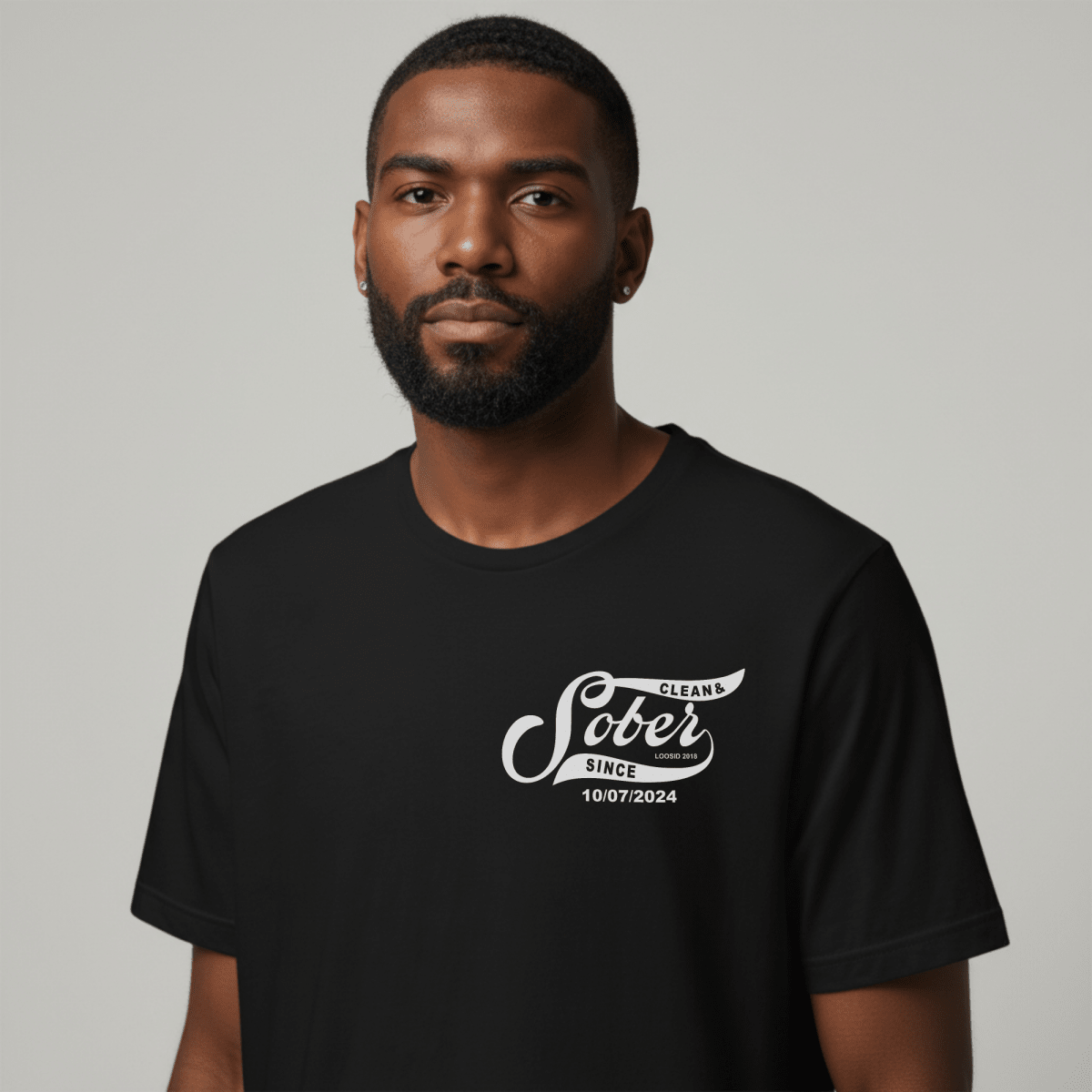 Sober Since Sober T Shirt side view (view 6)