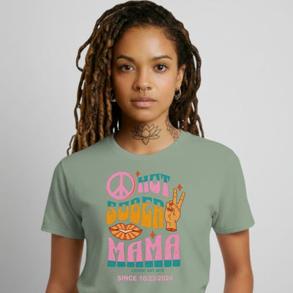 Hot Sober Mama Sober T Shirt flat lay styled image (view 13)