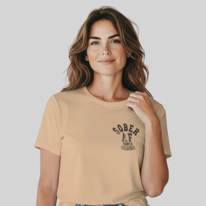 Sober AF Sober T Shirt flat lay styled image (view 13)