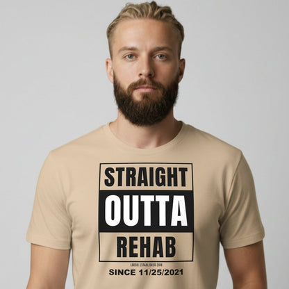 Straight Outta Rehab Sober T Shirt graphic detail (view 24)