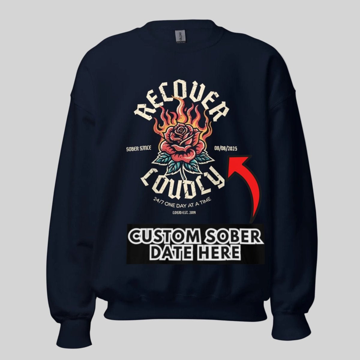Sobriety Recovery Hoodie back view (view 7)