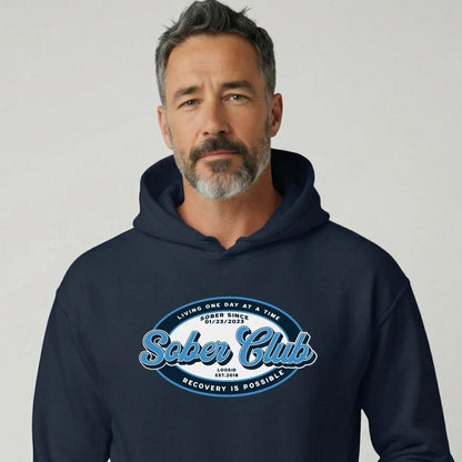 Sober Club Badge Recovery Hoodie graphic detail (view 14)