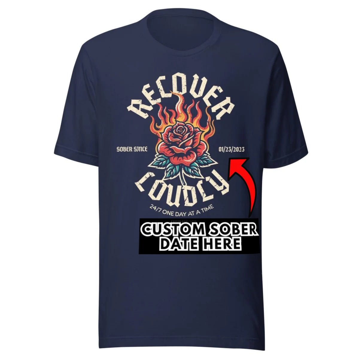 Recover Loudly Sober T Shirt packaging detail (view 8)