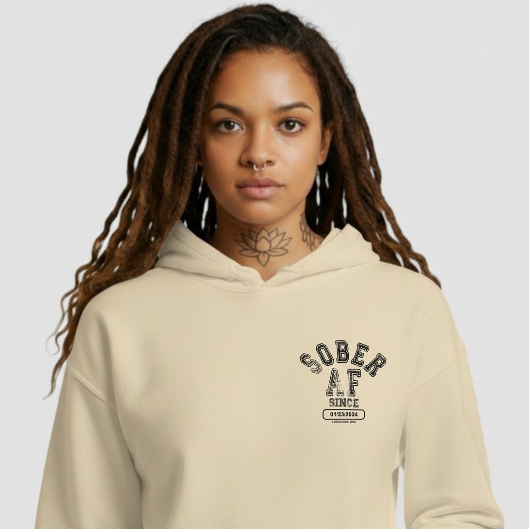 Sober AF Recovery Hoodie back view (view 37)