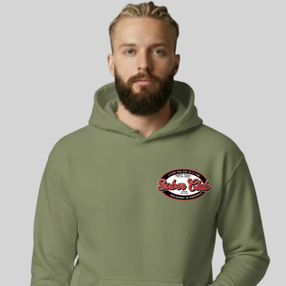 Sober Club Badge Recovery Hoodie back view (view 37)
