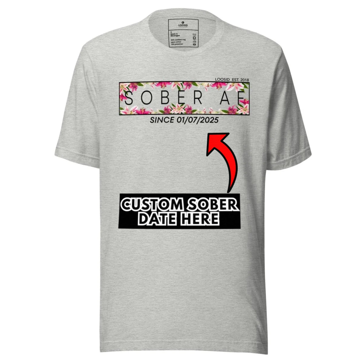 Sober AF Sober T Shirt packaging detail (view 28)