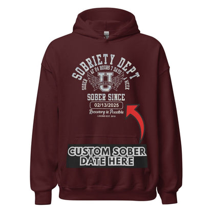 Sobriety Dept Recovery Hoodie side view (view 36)