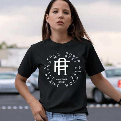 Loosid Living My Best Life Sober T Shirt featuring the design