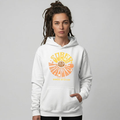 Sober & Thriving Recovery Hoodie lifestyle view (view 5)