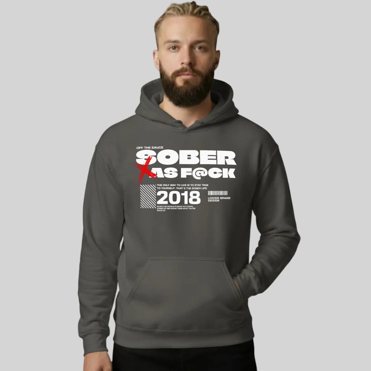 Sober As F*ck Recovery Hoodie graphic detail (view 4)
