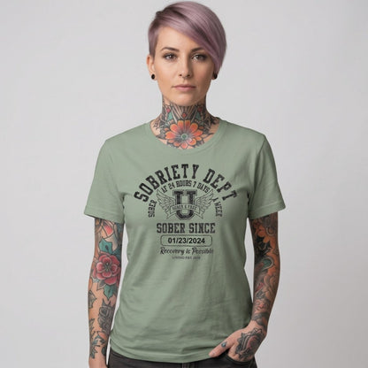 Sobriety Dept Sober T Shirt featuring the design (view 11)