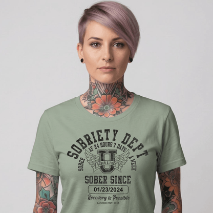 Sobriety Dept Sober T Shirt product photo (view 10)