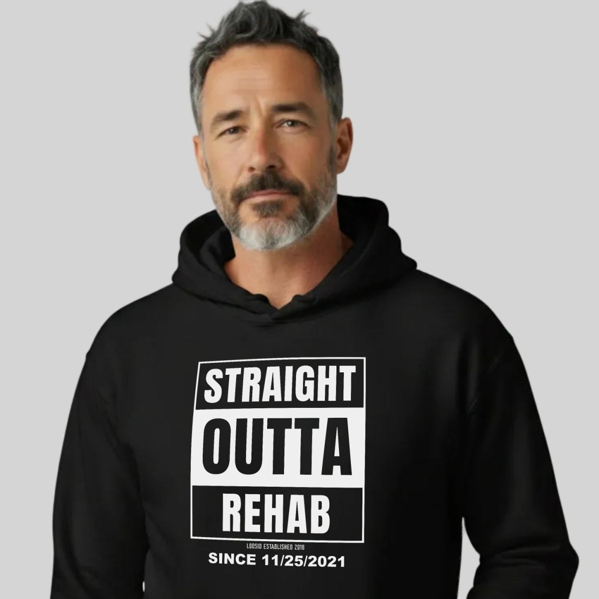 Loosid Straight Outta Rehab Recovery Hoodie featuring the design