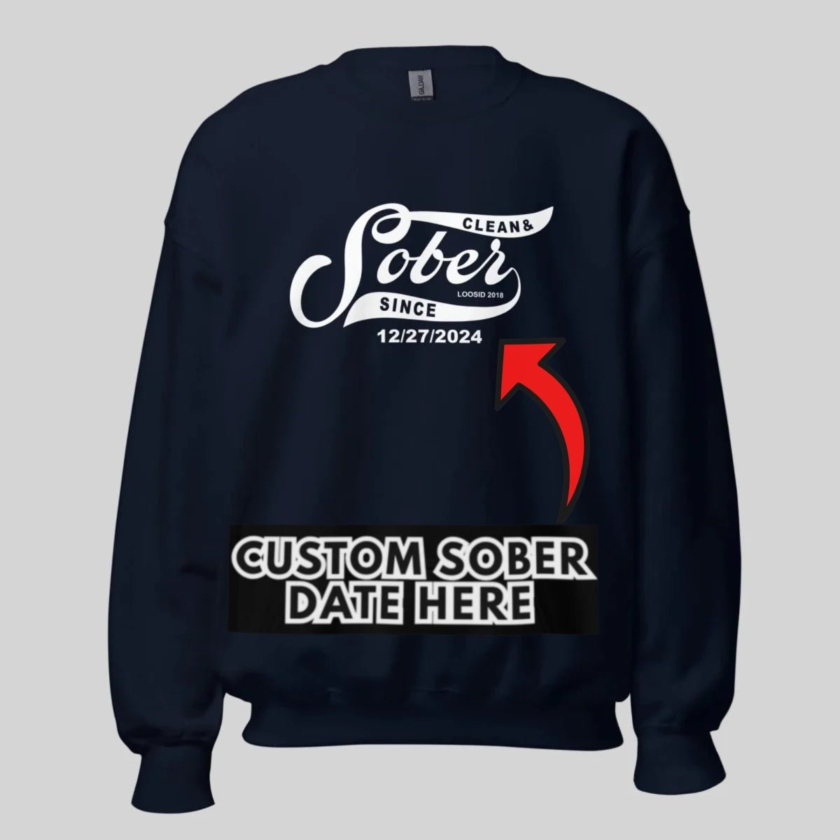 Sober Since Recovery Hoodie back view (view 7)