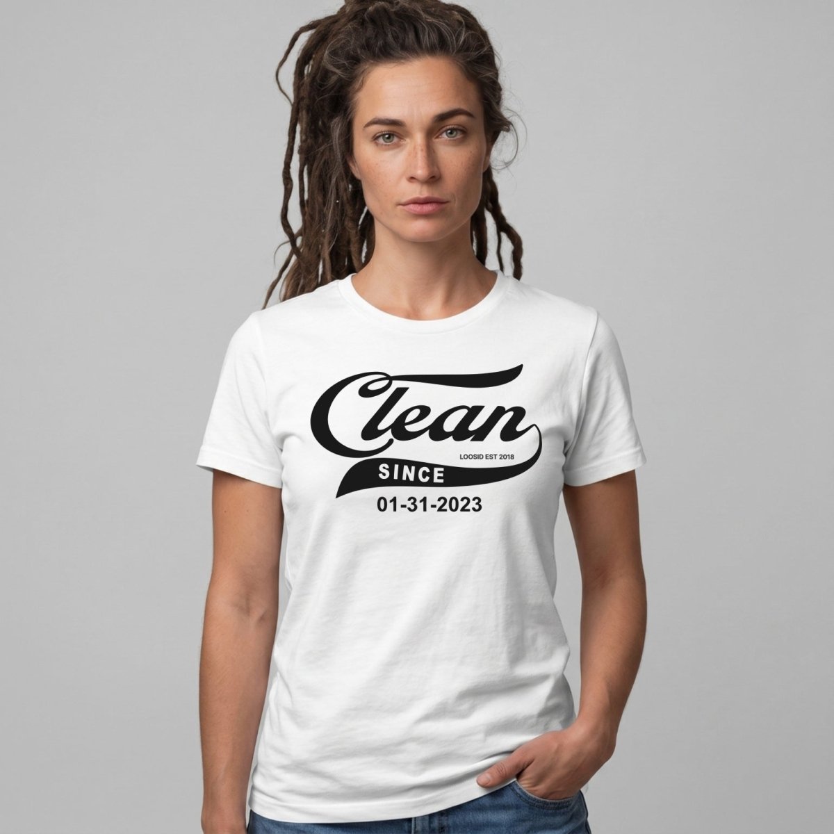 Clean Since Sober T Shirt packaging detail (view 18)