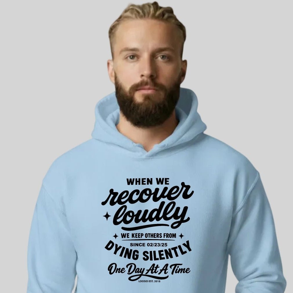 When we recover loudly Recovery Hoodie graphic detail (view 24)