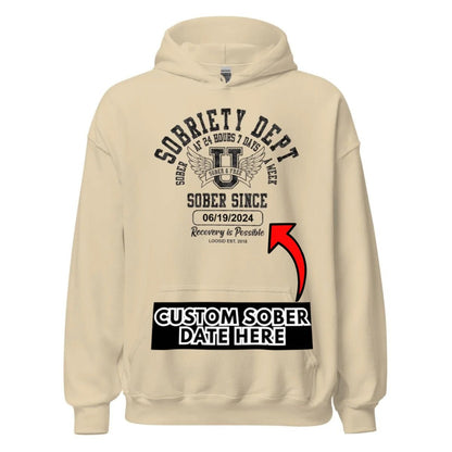Sobriety Dept Recovery Hoodie side view (view 26)