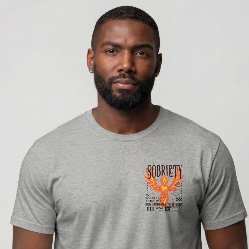 Phoenix Reborn Recovery Limited-Edition T-Shirt with Sobriety Date