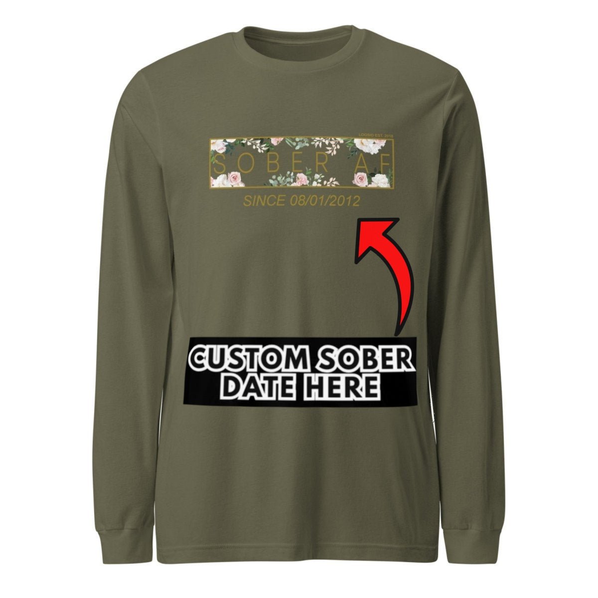 Sober AF Flower Long Sleeve Sober T Shirt graphic detail (view 24)