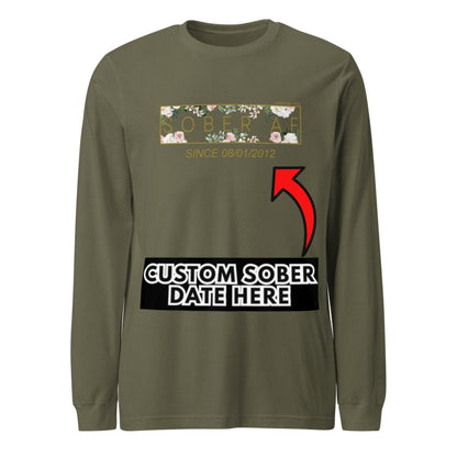 Sober AF Flower Long Sleeve Sober T Shirt graphic detail (view 24)