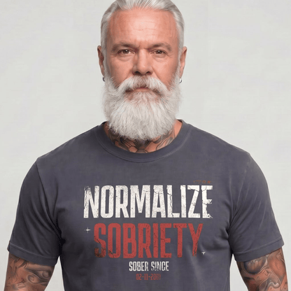 Washed Normalize Sobriety Unisex garment dyed Sober T Shirt side view (view 6)