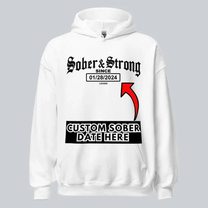 Old School Sober Recovery Hoodie flat lay styled image (view 23)