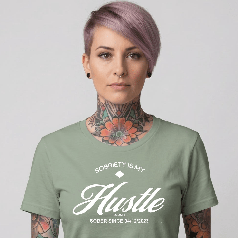 Sobriety is My Hustle Sober T Shirt graphic detail (view 24)