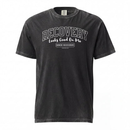 Recovery Looks Good On Me Women garment dyed Sober T Shirt lifestyle view (view 5)