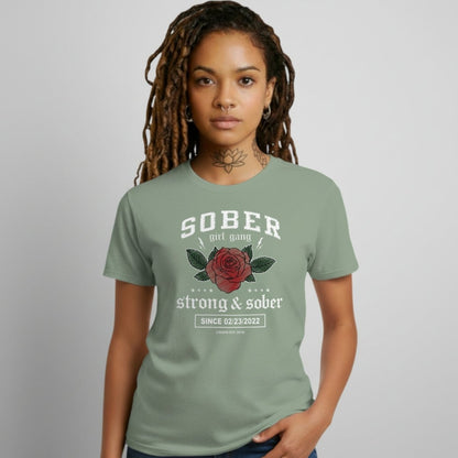 SOBER Girl Gang Strong & Sober Sober T Shirt fit detail (view 29)