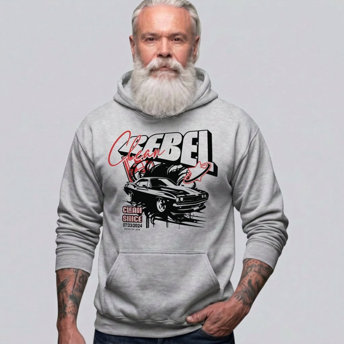 Clean Rebel Custom Recovery Date Recovery Hoodie product photo (view 10)