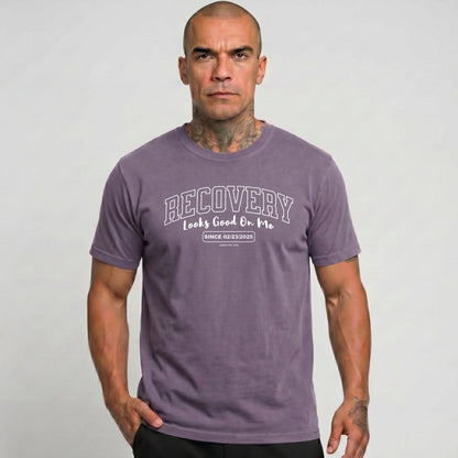 Recovery Looks Good On You Unisex garment dyed Sober T Shirt product photo (view 20)